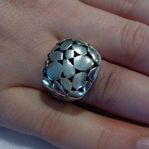 Sterling Silver Decorative Pierced Ring